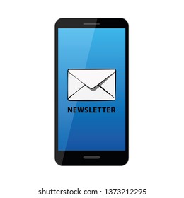 receive newsletter on the smartphone vector illustration EPS10