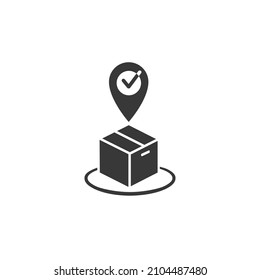 Recibir pedido en el punto de recogida y recogida, hacer clic y recopilar icono, servicios de entrega, ilustración vectorial de concepto de comercio electrónico