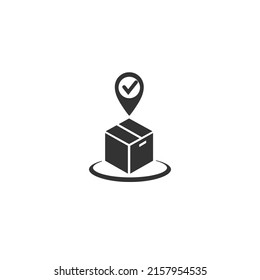 Receive order in pick up and collection point, click and collect icon, delivery services, e-commerce concept vector illustration flat sign