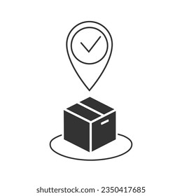 Recibir pedido en el punto de recogida y recogida, hacer clic y recopilar icono, servicios de entrega, ilustración vectorial de concepto de comercio electrónico