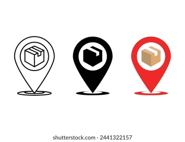 receive order in pick up and collection point, delivery services, icon vector illustration