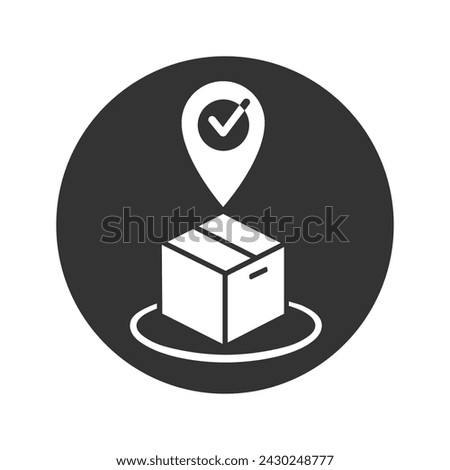 Receive order in pick up and collection point, click and collect icon, delivery services, e-commerce concept vector illustration