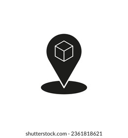 Erhalten Sie die Bestellung am Abholpunkt. Dienstleistungen der Lieferung, Konzept des elektronischen Geschäftsverkehrs. Klicken Sie auf und sammeln Sie das Symbol. Vektorgrafik. EPS10.