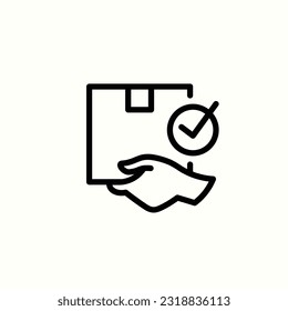 receive, package, cargo, success icon, isolated icon in light background, perfect for website, blog, logo, graphic design, social media, UI, mobile app