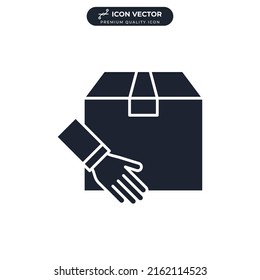 receive parcel icon symbol template for graphic and web design collection logo vector illustration