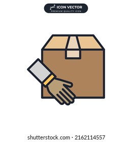 receive parcel icon symbol template for graphic and web design collection logo vector illustration