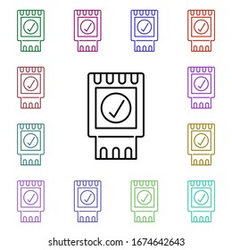 receive payment multi color style icon. Simple thin line, outline vector of online shopping icons for ui and ux, website or mobile application