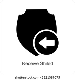 Receive Shield and shield icon concept