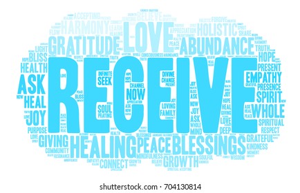 Receive word cloud on a white background. 