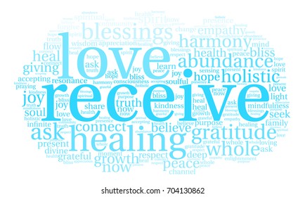Receive word cloud on a white background. 
