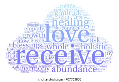 Receive word cloud on a white background. 