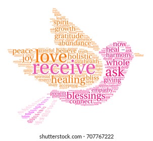 Receive word cloud on a white background. 
