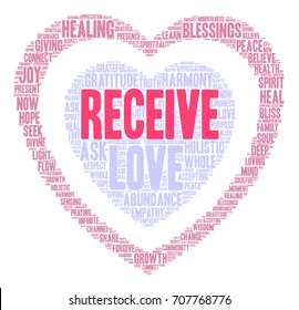 Receive word cloud on a white background. 