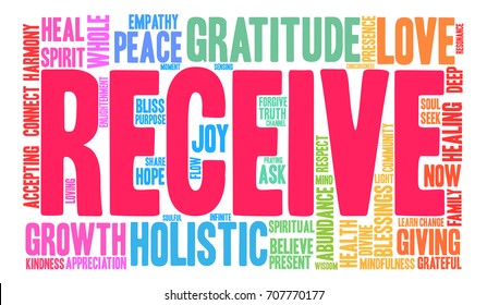 Receive word cloud on a white background. 
