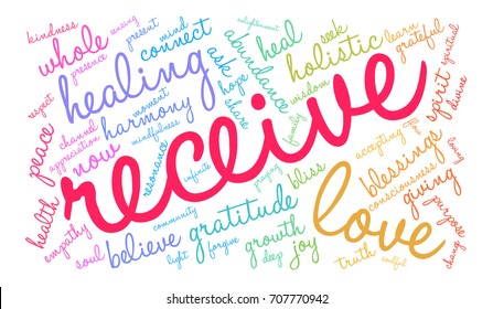 Receive word cloud on a white background. 