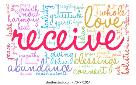 Receive word cloud on a white background. 