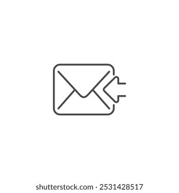 Ilustración vectorial de símbolo de icono de correo electrónico recibido