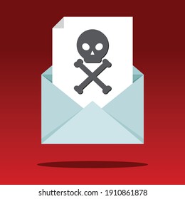 Received an email with a virus, Vector illustration in flat style