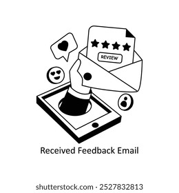 Received Feedback Email concepts style illustration. EPS 10 File