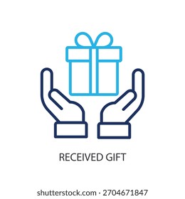 Received gift thin line icons. Original vector illustration.