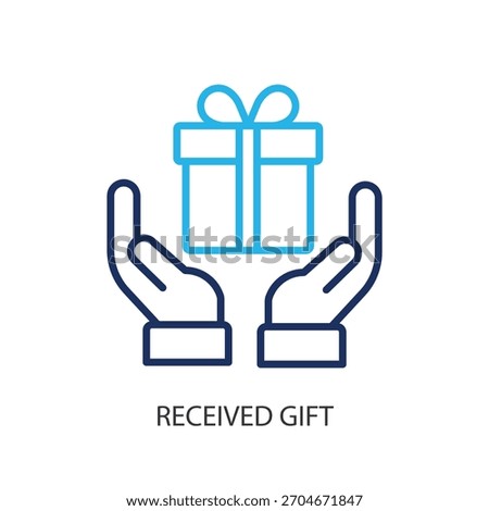 Received gift thin line icons. Original vector illustration.