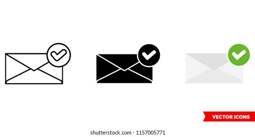 Received icon of 3 types: color, black and white, outline. Isolated vector sign symbol.