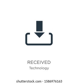 Received icon vector. Trendy flat received icon from technology collection isolated on white background. Vector illustration can be used for web and mobile graphic design, logo, eps10