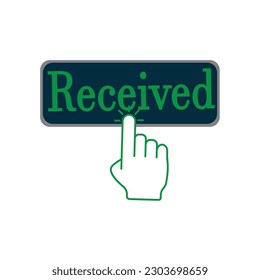 received key.The hand presses the button to buy online vector icon on white isolated background.