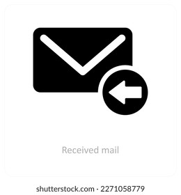 Received Mail and received icon concept