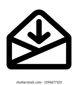 received mail icon isolated sign symbol vector illustration - high quality black style vector icons
