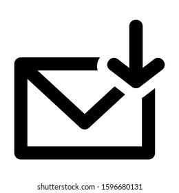received mail icon isolated sign symbol vector illustration - high quality black style vector icons
