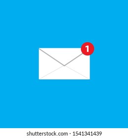Received mail icon with notification. Vector illustration.