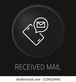 Empfohlene Mail minimale Vektorgrafik Symbol auf 3D-Schaltfläche einzeln auf schwarzem Hintergrund. Premium-Vektorgrafik.

