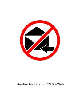 Received mail . spam icon , forbidden mail, vector sign design
