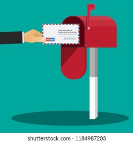 Received mail vector flat design.