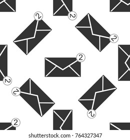 Received message concept. New, email incoming message, sms. Mail delivery service. Envelope icon seamless pattern on white background. Flat design. Vector Illustration