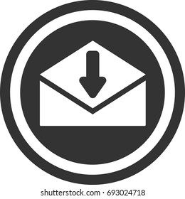 Received message icon , circle sign design