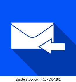 Received message icon with shadow , sign design 