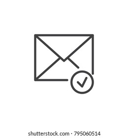 Received message line icon, outline vector sign, linear style pictogram isolated on white. Accept envelope symbol, logo illustration. Editable stroke