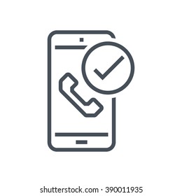 Received phone call icon suitable for info graphics, websites and print media and  interfaces. Line vector icon.