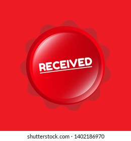 received  -red label,sticker,tag. white text with shadow
