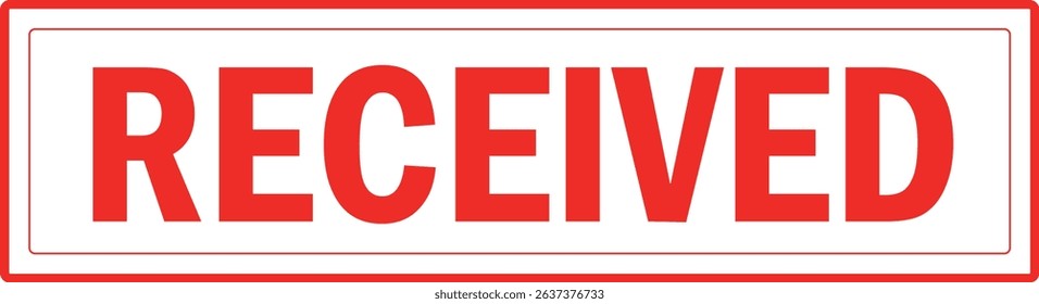 RECEIVED - Red Rubber Stamp with text RECEIVED