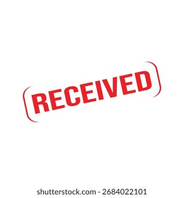 received Rubber Stamp. Red Rubber Grunge Stamp Vector Illustration