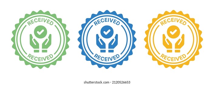 RECEIVED sticker tag icon. Vector illustration