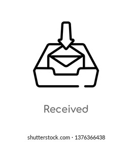 received vector line icon. Simple element illustration. received outline icon from technology concept. Can be used for web and mobile