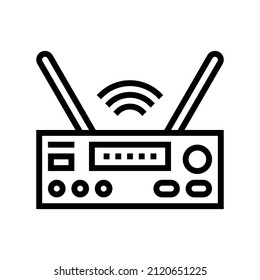 receiver electronic technology line icon vector. receiver electronic technology sign. isolated contour symbol black illustration
