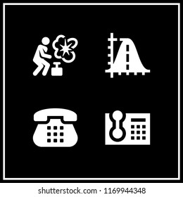 receiver icon. 4 receiver vector set. blaster, parabola and telephone icons for web and design about receiver theme