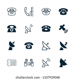 Receiver icon. collection of 16 receiver filled and outline icons such as desk phone, satellite, audio system. editable receiver icons for web and mobile.