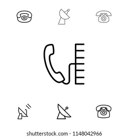 Receiver icon. collection of 7 receiver outline icons such as satellite, desk phone. editable receiver icons for web and mobile.