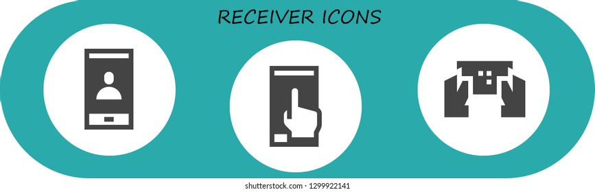  receiver icon set. 3 filled receiver icons.  Simple modern icons about  - Smartphone